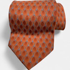 Croft & Barrow Silk Tie Geometric Burnt Orange Formal Business Dress